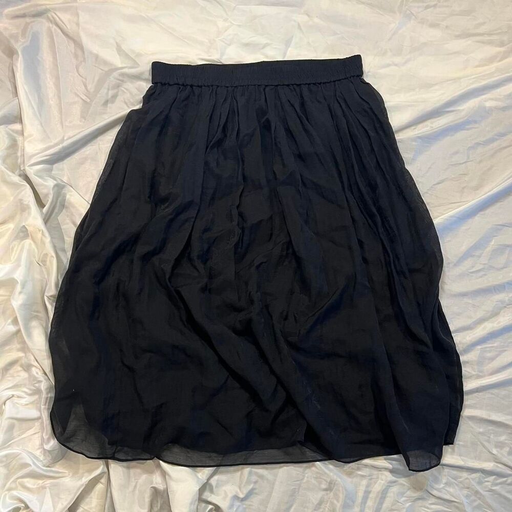 H&M Gathered Midi/Chiffon Long Silk Skirt